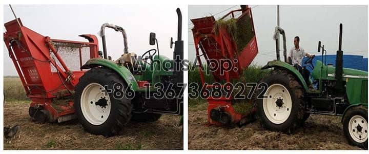 Working scenes of silage harvester and recycling machine